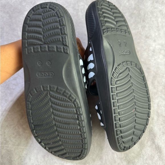 Crocs Black and White Heart Sandals - Picture 2 of 4